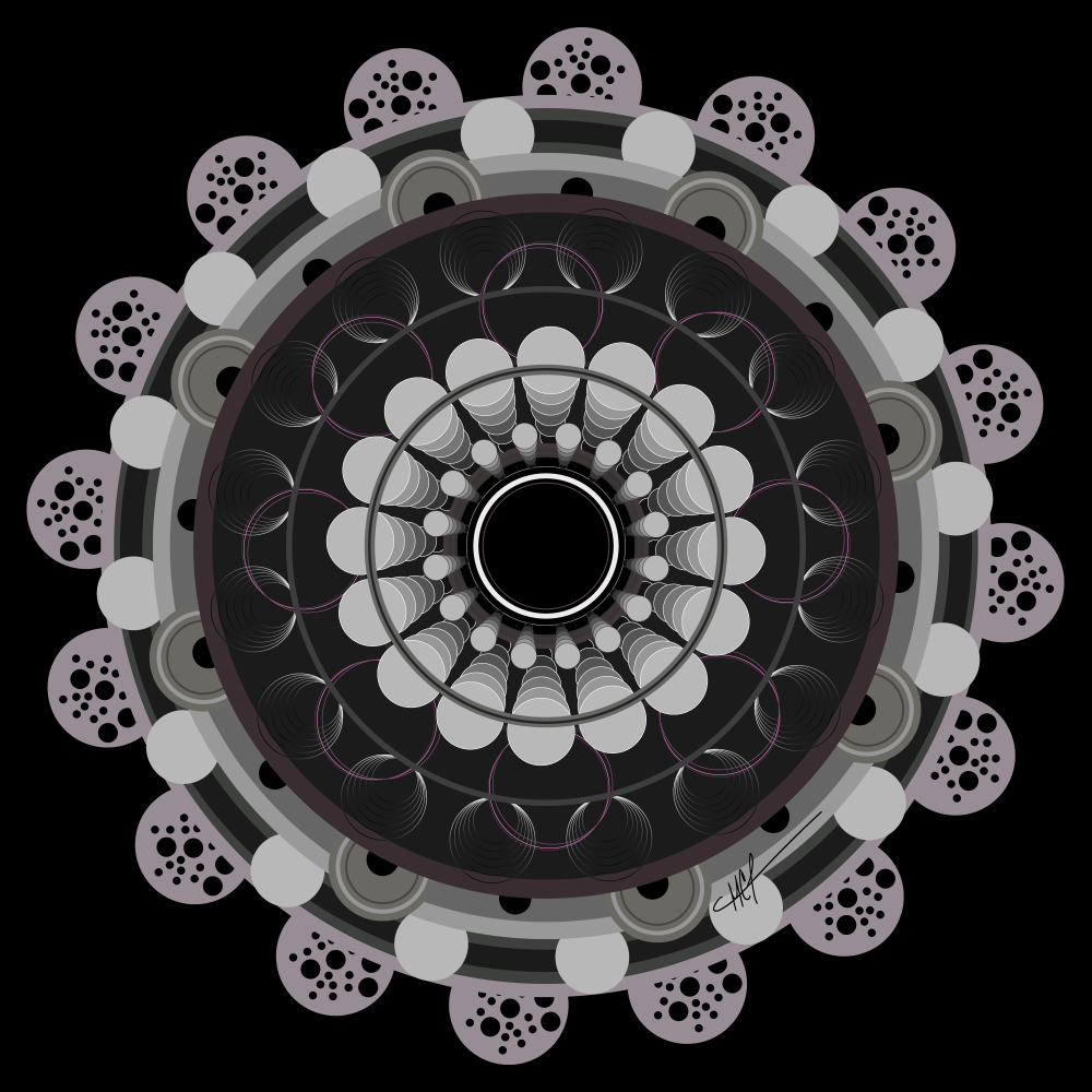 The Mandala Challenge" image depicts a complex design prompt centered around generating mandalas using Adobe Illustrator. Users are tasked with creating numerous circular artworks within a fixed framework: 26 layers, black background, and automated processes. Restrictions include no recoloring, adding, or deleting elements. The challenge seeks to determine the limit of repetition while exploring the captivating nature of mandala design.