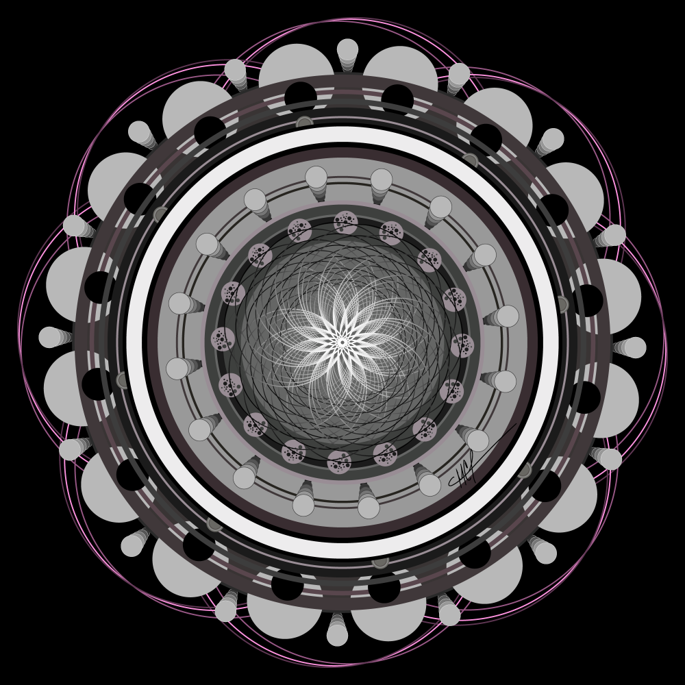 The Mandala Challenge" image depicts a complex design prompt centered around generating mandalas using Adobe Illustrator. Users are tasked with creating numerous circular artworks within a fixed framework: 26 layers, black background, and automated processes. Restrictions include no recoloring, adding, or deleting elements. The challenge seeks to determine the limit of repetition while exploring the captivating nature of mandala design.