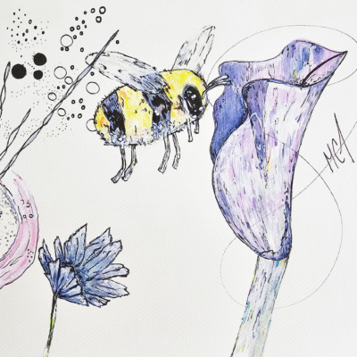 Bee Bumble - Drawing, Animals - Marie-Claude Asselin