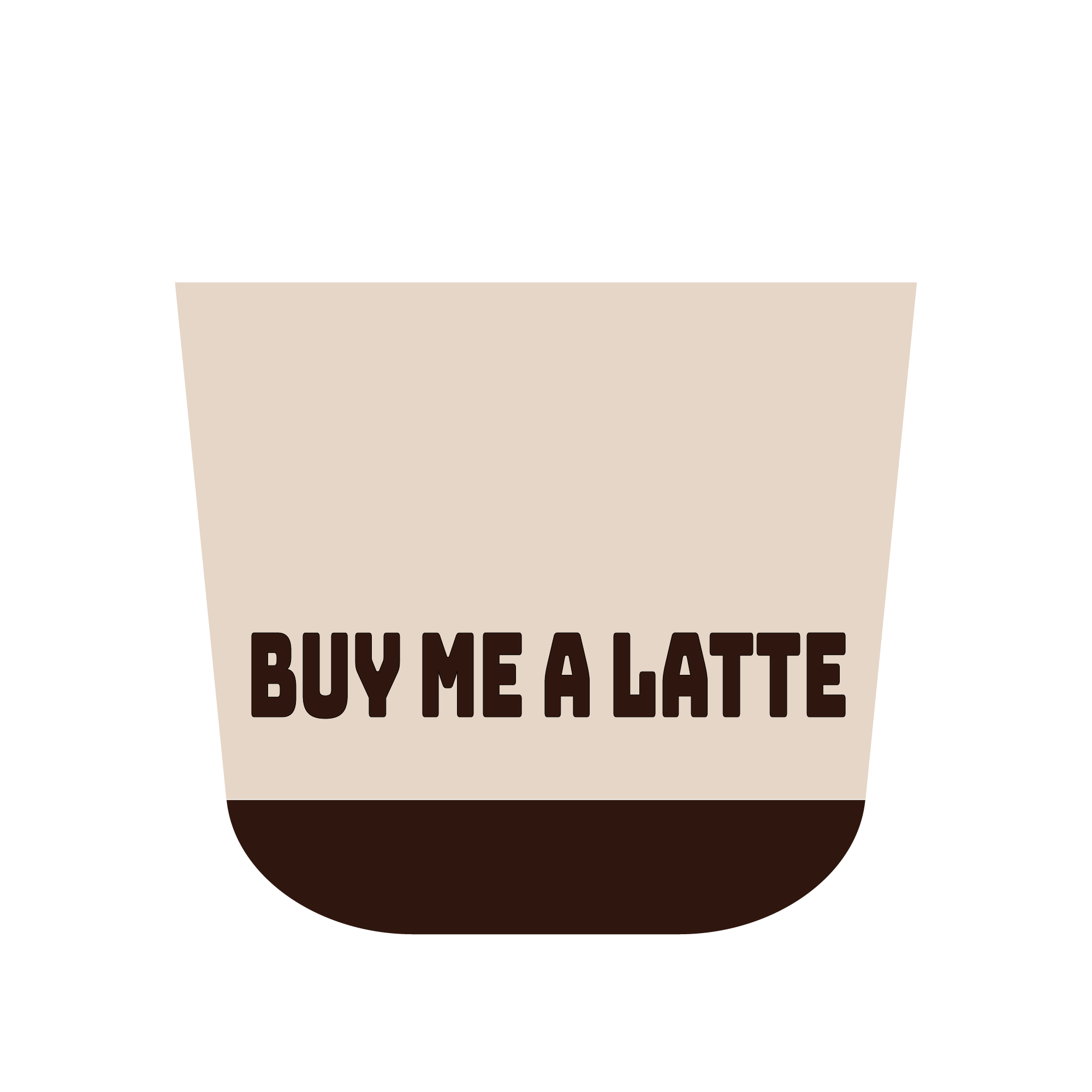 Buy me a latte. Donation logo of Art by Marie-Claude Asselin. A coffee mug, clear, full of a latte drink.