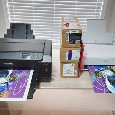 Print shop setting of the studio of Marie-Claude Asselin - Multidisciplinary Intuitive Artist - Ottawa, Canada