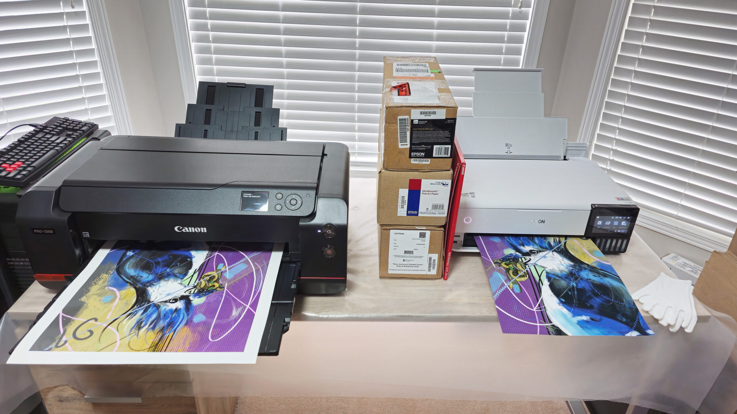 Print shop setting of the studio of Marie-Claude Asselin - Multidisciplinary Intuitive Artist - Ottawa, Canada