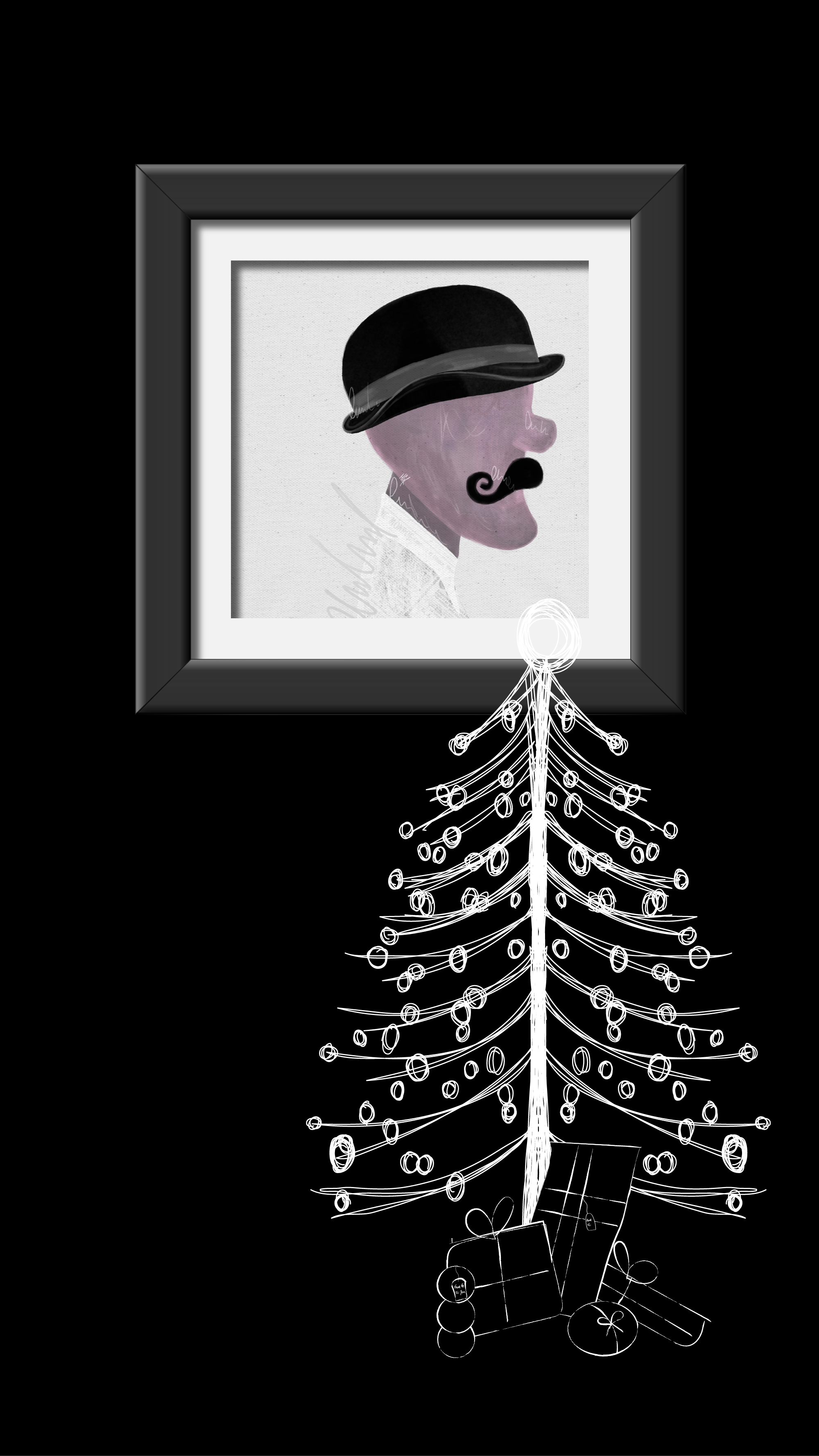 Back to 1900 Mockup in a christmas scene