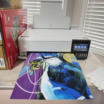 Print shop setting of the studio of Marie-Claude Asselin - Multidisciplinary Intuitive Artist - Ottawa, Canada